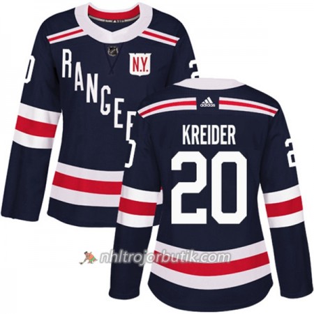Dame Ishockey New York Rangers Tröja Chris Kreider 20 Adidas 2017-2018 Marinblå 2018 Winter Classic Authentic